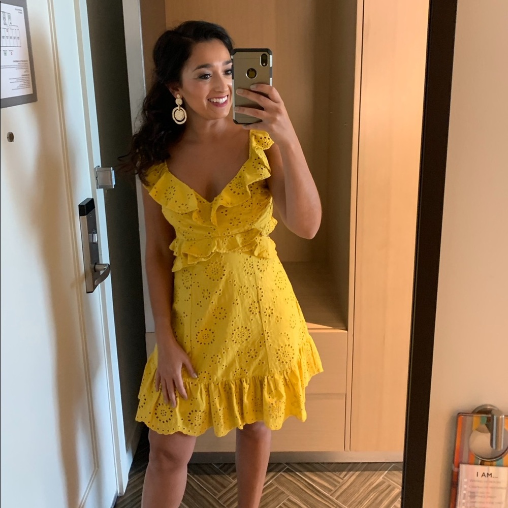 ASTR Elora Dress Mustard